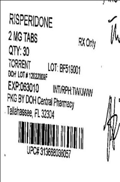 Label - Risperidone 2mg(Torrent)